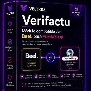 Módulo Verifactu PrestaShop - Conector Veltrio compatible con BeeL